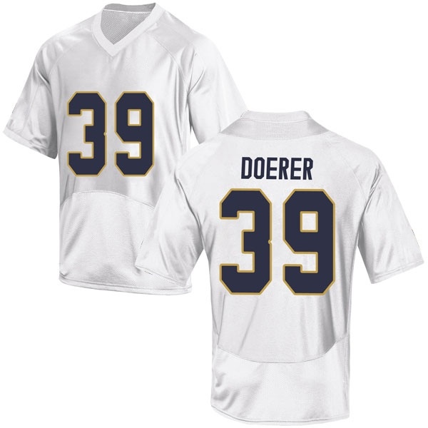 Jonathan Doerer Notre Dame Fighting Irish NCAA Men's #39 White Game College Stitched Football Jersey SAS7455HT